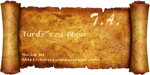Turóczy Absa névjegykártya